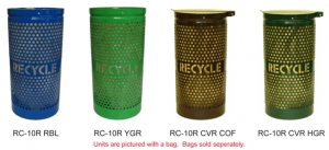 Perforated Steel Park Recycling Bins