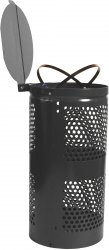 Metal Trash Can with Hinged Lid